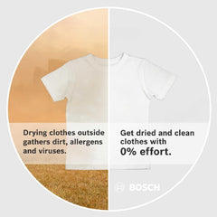 Bosch 9 kg Fully Automatic Front load Condenser Tumble Dryer (2024 Model, WPG24108IN, 5 Drying Options, 14 Programs, Allergy Plus, 100% Drying with 0% Effort, Inbuilt Heater, Silver)