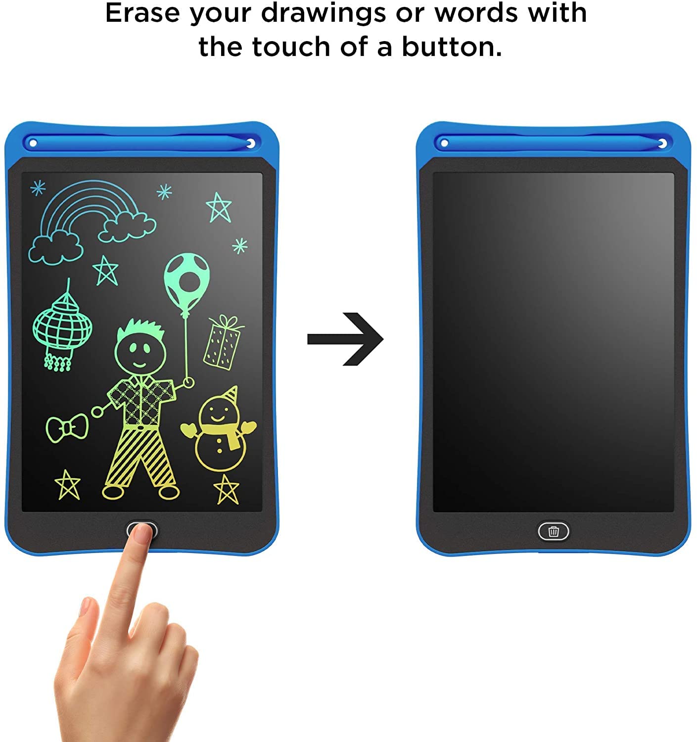 SYGA LCD Writing Pad, 12 inch Kids Doodle & Scribble Boards Erasable Writing Tablet for Kids Adults, Black