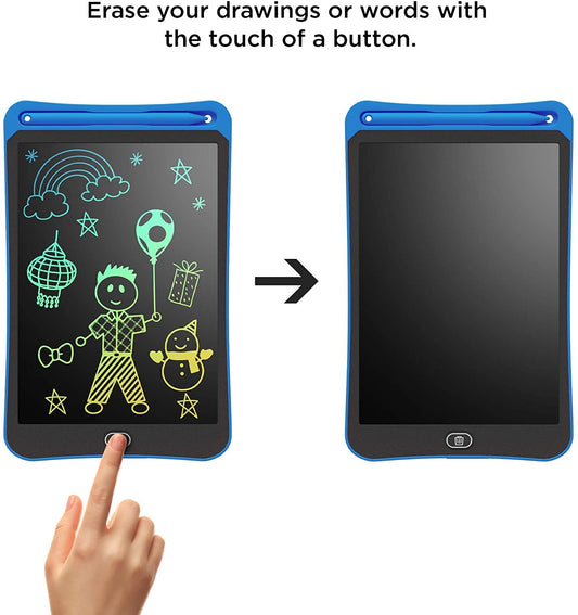 SYGA LCD Writing Pad, 12 inch Kids Doodle & Scribble Boards Erasable Writing Tablet for Kids Adults, Black