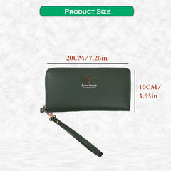 MOMISY Women's Girls PU Leather Party Wedding Clutch | Zipper | Ladies Purse Wallet Girls (Dark Green)