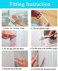 SYGA Anti-Mosquito Net Self-Adhesive Flyscreen Curtain Insect Screen Mosquito Bug Mesh Window Screen Net