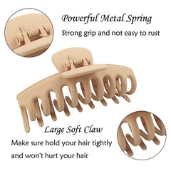 SYGA Large Hair Claw Clips for All Type Hair Strong Hold Perfect For Women and Girls Hair Clamps Clip 2 Pcs, Dark Brown & White