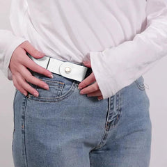 SYGA Jeans Belt Elastic Women's Punch-Free Decoration buckle Style Lazy Belt