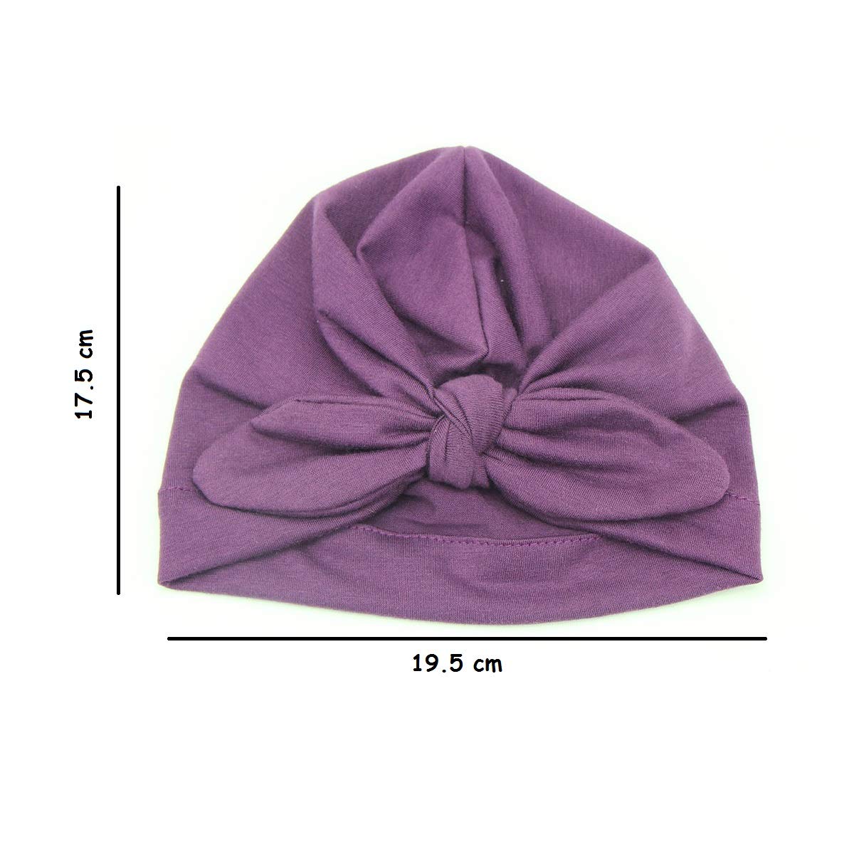 SYGA Cotton Baby Cap Soft & Strechy Turban Bow Wrap Hat Toddler for 0-2.5 Years Black