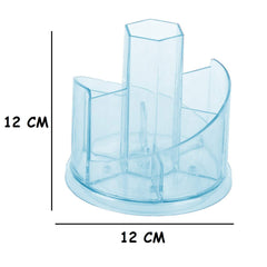 SYGA 1 Piece Acrylic 360 Rotating Pencil Pen Stand for School and Office Desk_Blue