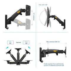 SYGA NB F120 Monitor Wall Mount, Air Pressure Hover, 17-27 Inch Screen Support, Aluminium Alloy Construction