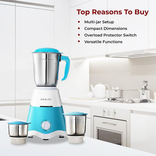 Cadlec Jarsphere 4 Jar 750 Watt Mixer Grinder | High-Power Juicer, Blender & Mixer | Durable ABS Body | Multi-Function for Juicing & Blending | 2-Year Warranty