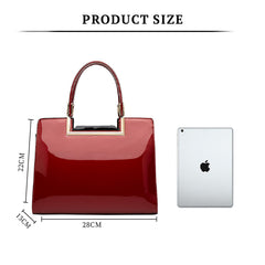SYGA Women's Bag Simple Handheld Leather Shoulder Handbag(BURGUNDY)