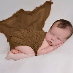 MOMISY Baby Photography Photoshoot Blanket, Newborn Photo Props Swaddle Wrap, Breathable Pack of 1 (Dark Khaki, Baby)