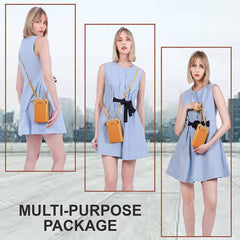 SYGA Women Phone Bag Ladies Wallet PU Leather Cell Phone Purse Mini Shoulder Bag with Strap Card Slots (Black, Forever Lovely)