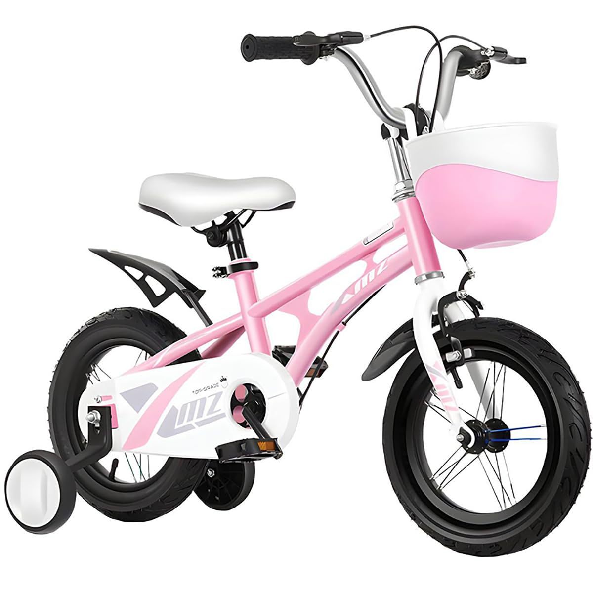 SYGA Bicycles for Kids 3-5 Years Children's Basket Bicycle Magnesium Alloy (12INCH,Pink)