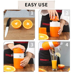SYGA Hand Orange Citrus Juicer Manual Rotate Press Squeezer Portable Fruit Juice Maker for Lemon Lime Grapefruit with Pulp