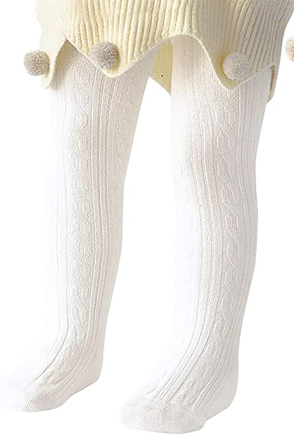 SYGA Baby Tights For Girls Soft Cotton Infant Leggings Toddler Solid Knit Stockings Socks Newborn Warm Crochet Pants (2-4 Years, Black)