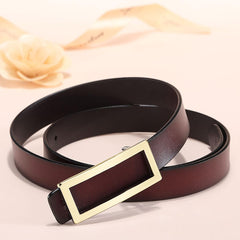 SYGA Women's Belt PU Leather Genuine Cowhide, Simple And Fashionable Decorative Suit Trouser Belt(Coffee)