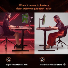 WAR HAMMER Heavy Duty Pro Series Monitor Stand with Laptop Tray - Basic Pole Mount for 22-32 Inch Monitors, Tilt Adjustable, Ergonomic Design, Weight Support 8 kg