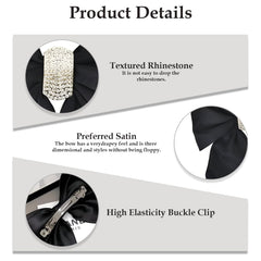 MOMISY Bow Shaped Hair Clip, Hair Accessories for Women and Girls (DiamondBlack, Free)