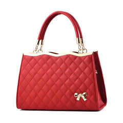 SYGA Women's Handbag with Bow Detail Elegant Shoulder Bag with Zipper Closure & Multiple Pockets