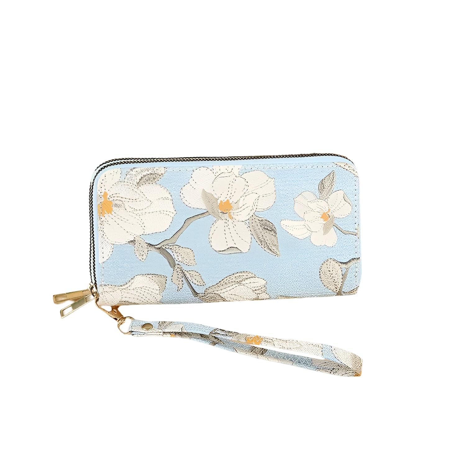 SYGA Women's  Zip-Around  Wallet with Flower Pattern, Card and Coin Holder