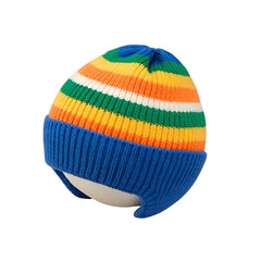 MOMISY Baby Beanie Winter Hat, Rainbow Warm Toddlers Beanies for Kids Boys & Girls Woolen Knitted Cap (6 Months - 2 Years) (Blue)