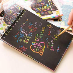 GLUN® Pack of 12 Children's Cartoon Water Magic Painting Book with Water-Based Marker, Different Magical Scenes