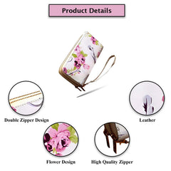 MOMISY Women's PU Leather Clutch Purse, Party Wedding Wallet with Zipper (Purple)