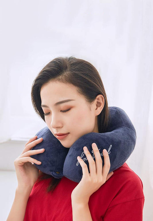 SYGA Neck Pillow Travel Soft Velvet Head Pillows Adjustable Providing 360-Degree Chin Support Head Rest Pillow (Brown, pack of 1)