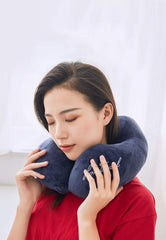 SYGA Neck Pillow Travel Soft Velvet Head Pillows Adjustable Providing 360-Degree Chin Support Head Rest Pillow (Brown, pack of 1)