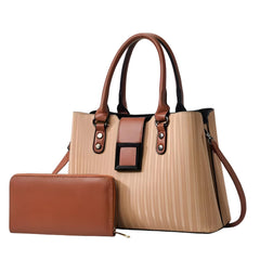 SYGA Pack of 2 Women's Handbag and Clutch Set, Shoulder Bag with Matching Wallet | Macaron-Inspired Stylish Daily Tote