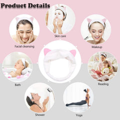 MOMISY Elastic Women's Lovely Hair Band Wash Face Spa Headband-Washable Facial Band Makeup Wrap Headbands Fits All Head Sizes (Red White-White Pink)-Set of 2