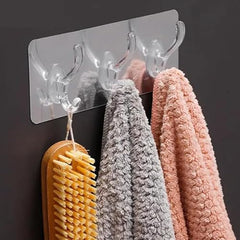 Shivstor 15 Pack Self Adhesive WallHook Heavy DutyHook for Hanging Without Drilling Transparent Nail Free StickyHook Strong Wall Hanger Set of 15 FlowerHook for Kitchen Bathroom Home Storage