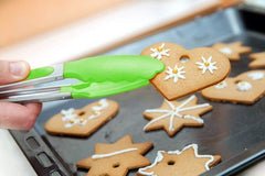 SYGA 1 Piece Silicone Cooking Tong Small,Stainless Steel Material with Heat Resistant Premium Silicone Grip (Random Colour)