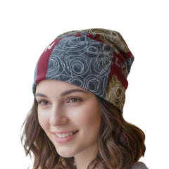 MOMISY Women Unisex Winter Beanie Hat & Neck Warmer | Knitted Multifunctional Scarf Cap with Letter Print | Warm Pullover Hat (in, Alpha, Free Size, LoveMaroon)