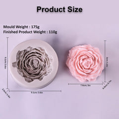 MOMISY Silicone Mold | 3D DIY Fondant Candle, Soap Mould Candy Mold I Baking Tools for Cake Chocolate Candy Ice Jelly Soap I Cake Baking Moulds I Bakeware Mold (Peony Grey)