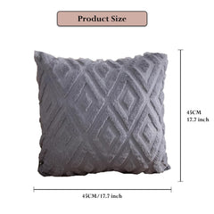 MOMISY Corduroy Cushion Throw Pillow Covers, Diamond, 45 x 45 cm, 18 x 18 inch (5, Grey5)