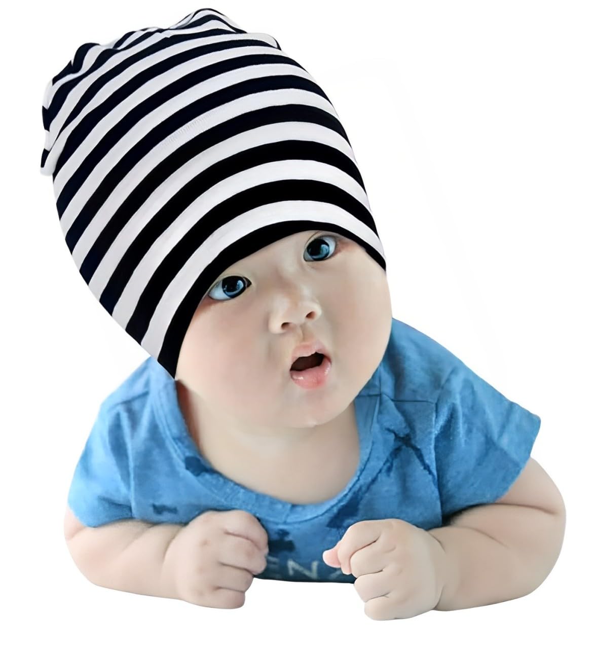 SYGA Unisex Cotton Cap Knitted Baby Cap Piece PlainCap_Black_S 6M - 5YEARS