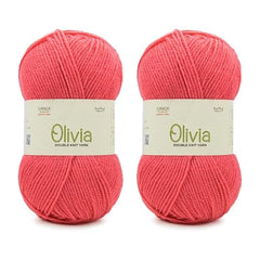 Ganga Acrowools Acrylic Olivia,Double Knit Yarn. Hand Knitting&Crochet Yarn. Oekotex Class 1 Certified. Pack of 2 Balls-100Gms Each. Shade No-Olv012, Maroon