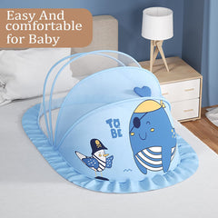 SYGA Foldable Baby Mosquito Net Protect Your Little One from Insects and Bugs Baby Bottomless Net for Baby Safe & Easy Use(Whale-Blue)