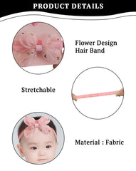 SYGA 3 Pcs Baby Girl Headband Soft Flower Bow Strechable Hairband Suitable For Newborns, Infants, Toddlers and Kids 0-3 Years(Color - 1011)