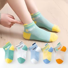 MOMISY 5 Pairs Girl Boys Tube Socks Toddlers Infant Solid Color Boat Spring and Autumn Socks Stretch Baby kids Sock (IN, Age, 3 Years, 5 Years, Sports)