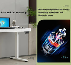 SYGA Medis Electric Lift Table Standing Desk Desk Computer Desktop Table Liftable Table Frame Table Leg Computer Desk(120 X 60 CM White)