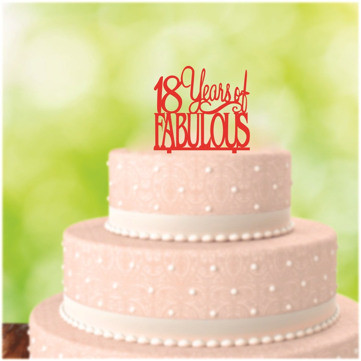 DecuT Red 18 Years of Fabulous Cake Topper