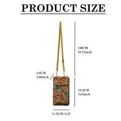 MOMISY Mobile Bag, Cellphone Sling Bag, Card Holder Wallet, Crossbody Bag, PU Leather, for Girls (Garden)