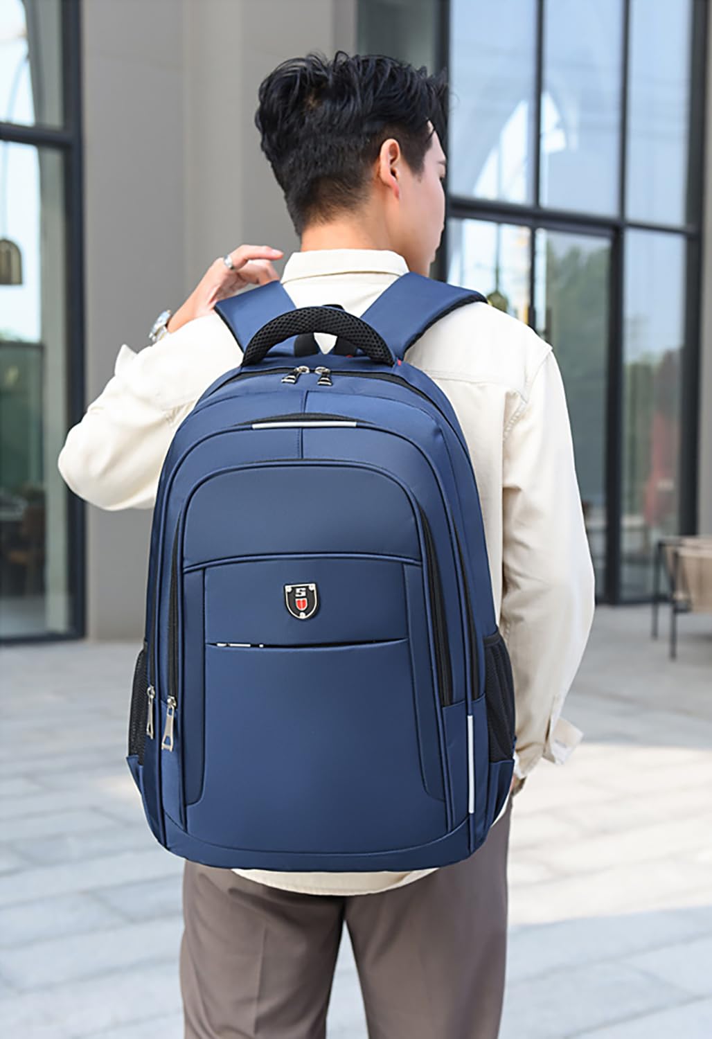 SYGA Backpack Men's Large Capacity Business Computer Backpack Outdoor Travel Student School bag(Black)