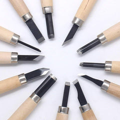 SYGA Set of 12 Wood Carving Tool Knife Kit for Wax, Rubber, Pumpkin, Soap, Vegetables and More for Kids and Beginners