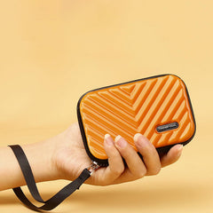 SYGA Women's Card Holder V Shape Multi-Card Slot Coin Purse Short PVC Wallet Zipper Bag (Orange)
