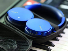 SYGA Headphone Carrying Nylon Case Storage Bag Pouch Compatible with COWIN E7 PRO Sony XB950N1 XB950B1 Bose QC35-Blue