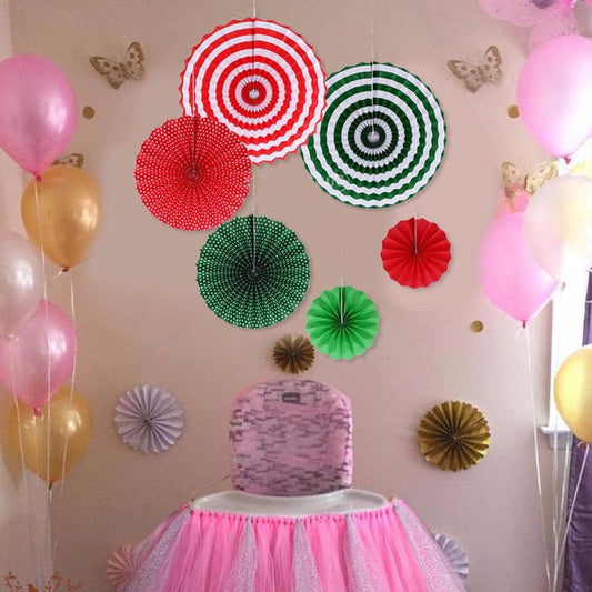SYGA 6 Pieces of Paper Flower Fan Decoration Background Wall DIY Paper Fan Flower Ball Set