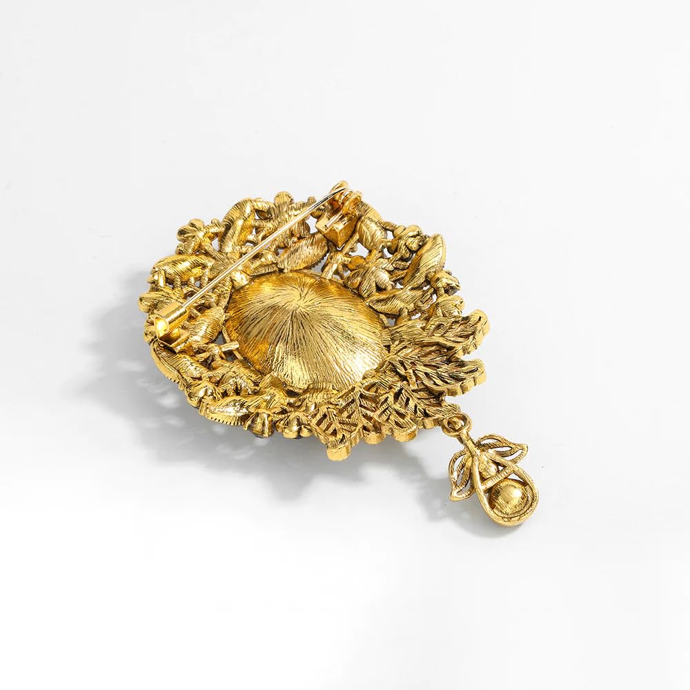 SYGA Brooch Pin Fashion Crystal Rhinestone Jewellery Pin Vintage Clothing Accessories Decoration Pendant Style Brooches for Wedding Women- S61