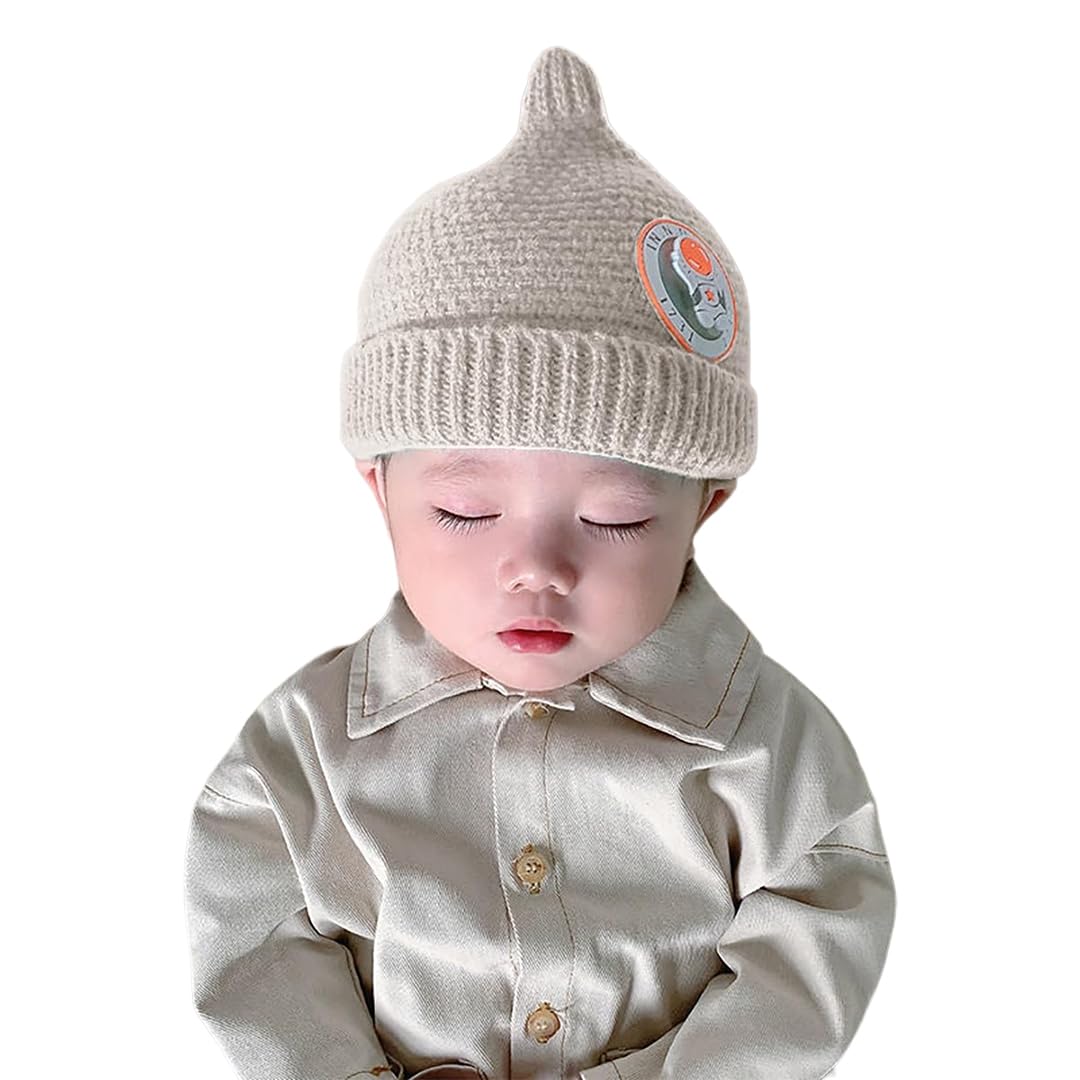 SYGA Baby Winter hat Baby Woolen Knitted Unisex Hat -Beige (6-18 Month)