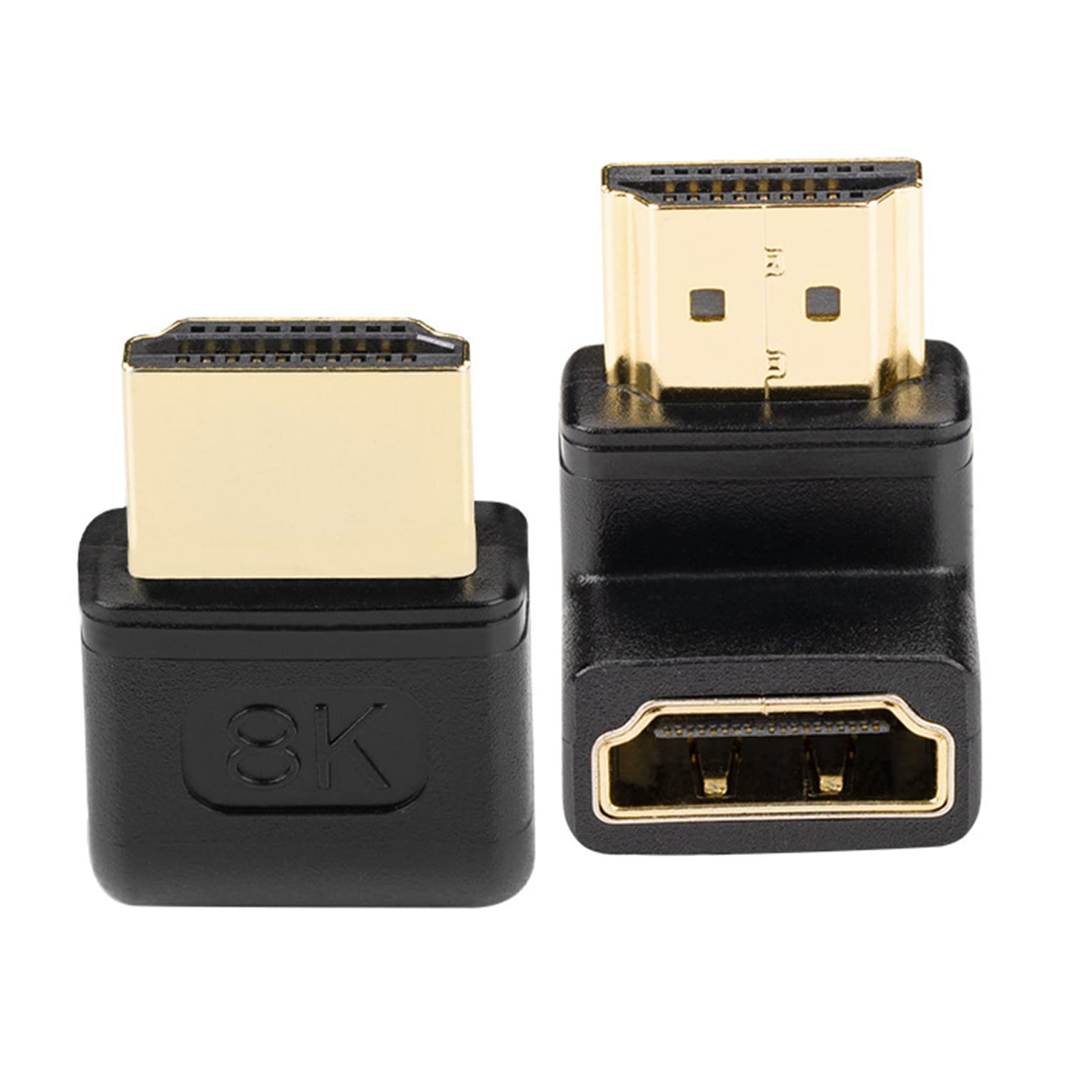 SYGA HDMI 2.1 8K Male to Female 90 Degree Right Angle Bend Adapter for Computer TV Ultra HD Adapter